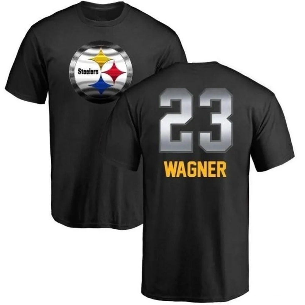 Mike Wagner Pittsburgh Steelers Men_s Black 2 Side